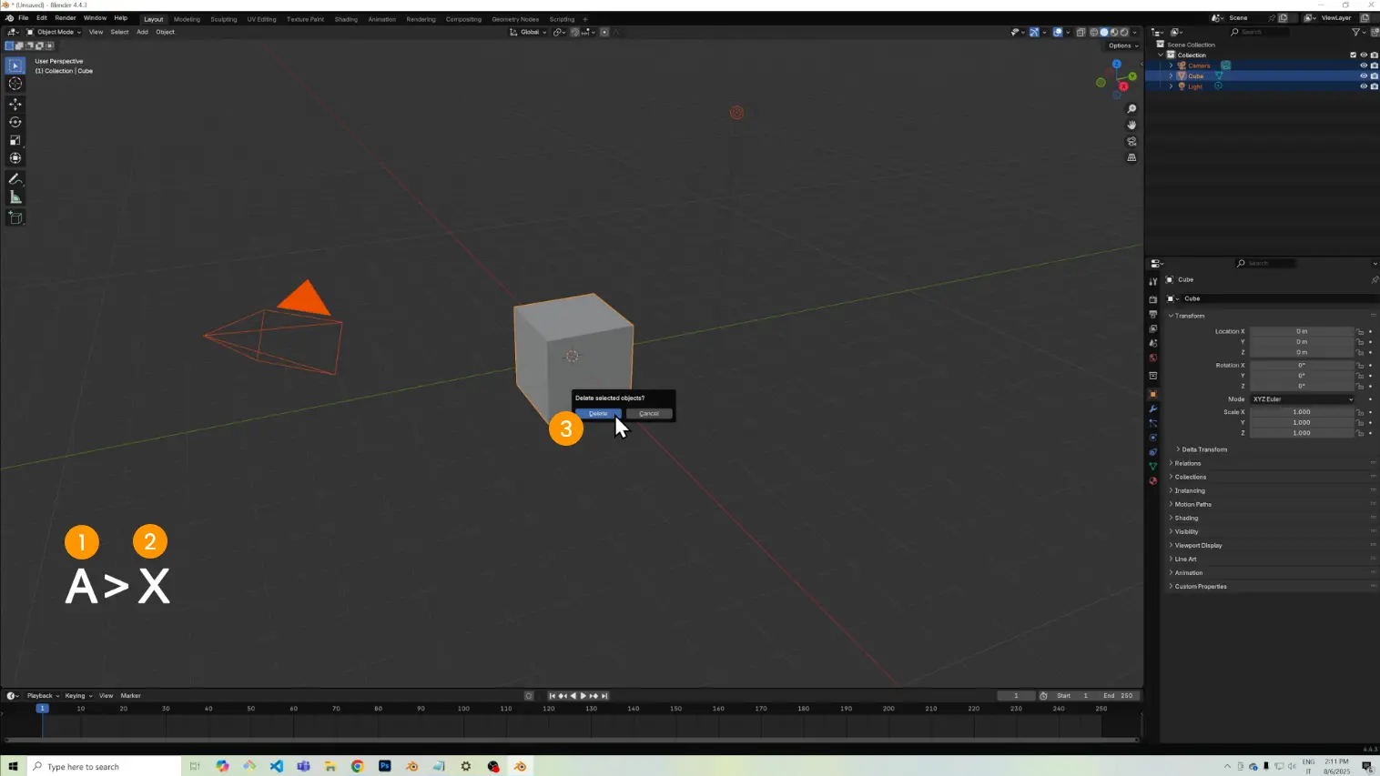 Blender clean scene