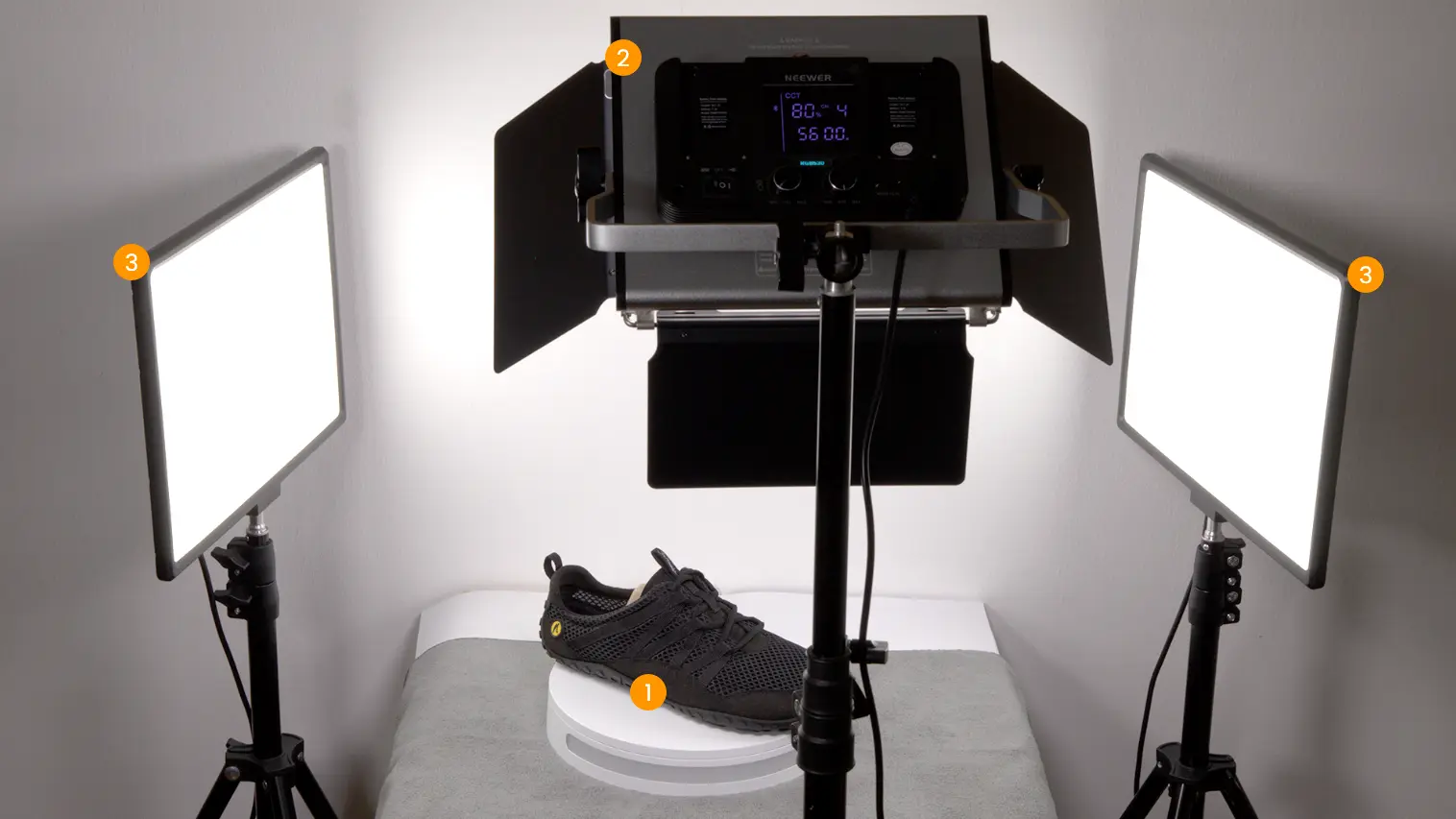 Lighting setup and subject illumination for photography